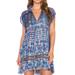 Free People Dresses | Free People Empire Waist Shirtdress In Marine Blue - Size Small | Color: Blue/Pink | Size: S