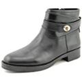 Coach Shoes | Coach Elton Black Leather Short Anke Boots With Coach Buckle 7.5. | Color: Black/Gold | Size: 7.5