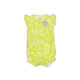 Carter's Short Sleeve Outfit: Yellow Tropical Tops - Size Newborn