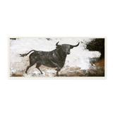 Stupell Industries Rustic Running Bull Abstract Animal Painting Wild Cattle XL Stretched Canvas Wall Art By Design Fabrikken Canvas in Black | Wayfair