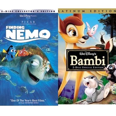 Disney Media | Finding Nemo 2 Disc Collectors Edition Dvds & Bambi 2 Disc Special Edition Dvds | Color: Red | Size: Os