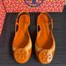 Tory Burch Shoes | Authentic Tory Burch Orange Patent Leather Randy Slingback Flats Nwb Size 5.5 | Color: Orange | Size: 5.5