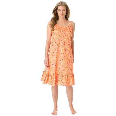 Plus Size Women's Sleeveless Knit Chemise Sleepshirt by Dreams & Co. in Honey Peach Floral (Size 2X)