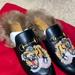 Gucci Shoes | Gucci Princetown Fur Lined Mule With Tiger Print | Color: Black/Gold | Size: 9.5