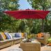 Arlmont & Co. 8.2 X 8.2 Ft Patio Offset Square Umbrella Outdoor Hanging Umbrellas, w/ A Base/Stand, Crank For Backyard, Patio & Lawn Metal | Wayfair