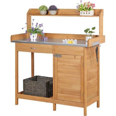 Yaheetech - Pflanztisch mit Schubladen & Unterschrank, Blumentisch, Outdoor Gärtnertisch Image
