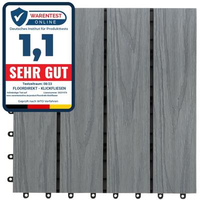 WPC-Terrassenfliese Classic Grau 30 x 30 cm