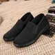 Mocassins Noirs en Coton pour Homme Chaussures de Travail Légères à Enfiler de Kung Fu