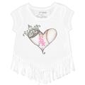 Girls Youth Tiny Turnip White Chicago Sox Baseball Tiara Heart Fringe T-Shirt