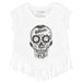 Girls Youth Tiny Turnip White Chicago Sox Sugar Skull Fringe T-Shirt