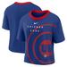 Women's Nike Royal/Red Chicago Cubs Team First High Hip Boxy T-Shirt