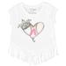 Girls Youth Tiny Turnip White Arizona Diamondbacks Baseball Tiara Heart Fringe T-Shirt