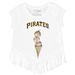 Girls Youth Tiny Turnip White Pittsburgh Pirates Triple Scoop Fringe T-Shirt