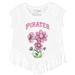 Girls Toddler Tiny Turnip White Pittsburgh Pirates Blooming Baseballs Fringe T-Shirt