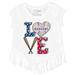 Girls Toddler Tiny Turnip White Texas Rangers Baseball Love Fringe T-Shirt