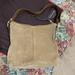 Coach Bags | Authentic Coach Suede Tote | Color: Tan | Size: 10.5”L X 2”W X 9.5h