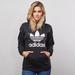 Adidas Tops | Adidas Trefoil Logo Black Hoodie Sweatshirt | Color: Black/White | Size: L