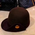 Gucci Accessories | Febulous Gucci Round Hat In Brown With Gold Button | Color: Brown/Gold | Size: Label Says Medium But This Hat Is Small
