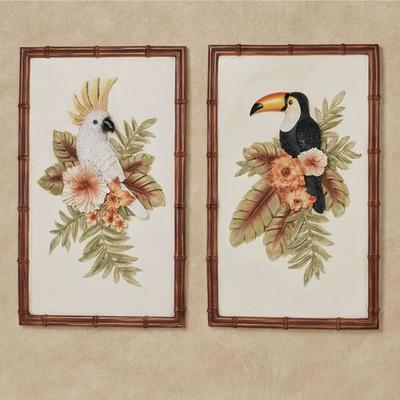 Garden Tropics Wall Plaques Multi Earth Set of Two...