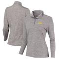 Women's Heathered Gray LSU Tigers Peached Marled Yarn Quarter-Zip Pullover Jacket