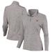 Women's Heathered Gray Texas Longhorns Peached Marled Yarn Quarter-Zip Pullover Jacket