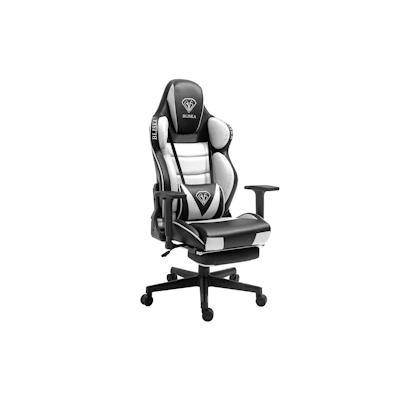 TRISENS Chair Racing Chefsessel mit Sportsitz und ergonomsichen 4D-Armlehnen Schreibtischstuhl Drehstuhl Schwarz/Weiß Image