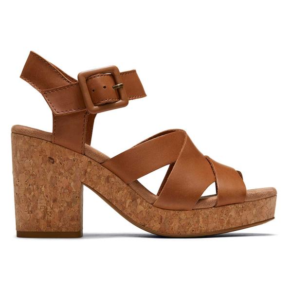 toms-womens-brown-leather-cork-wrap-platform-heel-sandals,-size-12/