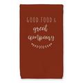 Designs Direct Creative Group Good Food Great Company Tea Towel Cotton Blend in Red/Brown | Wayfair 7024-SO1