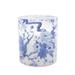 Gerson 45892 - 3.5" x 4" Blue Floral Design Battery Operated Illumaflame LED Wax Candle Light with Timer