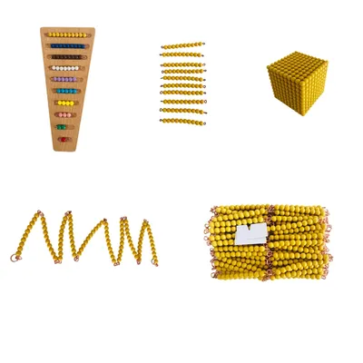 Jouets mathématiques Montessori perles dorées équipement pour enfants chiffres de 1 à