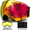 Lunettes de Ski unisexes lunettes de Snowboard à Double lentille Anti-buée Protection UV Ski de