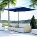 Outsunny 6.6 X 10 ft Rectangular Market Umbrella Patio Outdoor Table Umbrellas with Crank & Push Button Tilt