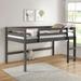 Transitional Style Lara Twin Size Solid Pine Loft Bed with Safety Guardrail and Reversible Front Facing Ladder