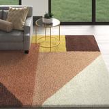 Orange 26 x 1.18 in Area Rug - Mercury Row® Satter Geometric Area Rug in Yellow/Burnt/Red | 26 W x 1.18 D in | Wayfair