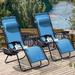 Arlmont & Co. Dailah Reclining Folding Zero Gravity Chair Metal in Blue | 43.1 H x 25.4 W x 34.7 D in | Wayfair 0E05564122E54F76BF78FA73B416813A