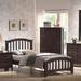 Transitional Style San Marino Twin Size Wood Panel Bed with Headboard and Wooden Straight-Tapered Leg