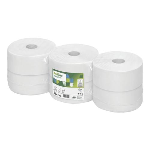 6 Großrollen Recycling Toilettenpapier 2-lagig (6 x 1280 Blatt), satino comfort