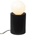 Portable 11 1/2" High Gloss Black Ceramic Accent Table Lamp