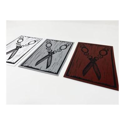 Drop Dead Arts & Crafts - Scissors Lino Cut By Drop Dead Arts And Crafts - Grey
