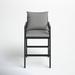 Joss & Main Cayman Patio Counter&Bar Stool w/ Cushion in Black/Gray | 42 H x 24 W x 24 D in | Wayfair 71B74BAE8E824F64B95CBA1199B9F06F