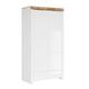 Armoire 2 portes 1 tiroir blanche et naturelle