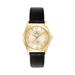 Women's Bulova Gold/Black Emory Eagles Stainless Steel Watch with Leather Band