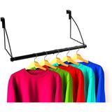 Over the Door Closet Valet with Hanging Bar Expandable 17" - 24" L x 10 x 10" Black