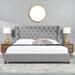 Birch Lane™ Naveen King Tufted Upholstered Platform Bed Velvet in Gray | 51.5 H x 81 W x 85 D in | Wayfair 2A6D56E5766B4068A18FFD58B578B843