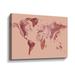 Red Barrel Studio® Marble Colorful World Map Silhouette by Irina Sztukowski - Painting on Canvas in Orange/Red | 8 H x 12 W x 2 D in | Wayfair