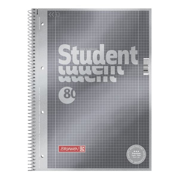 Brunnen Collegeblock »Student Premium« A4 kariert (28), Premium-Papier weiß Image
