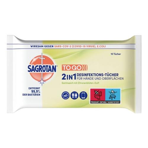 Desinfektionstücher »2in1 - für Hände und Oberflächen« Zitronenblüten-Duft grün, Sagrotan