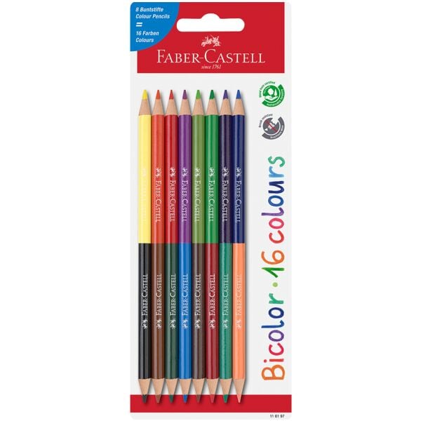 Faber-Castell (Schule) 8er-Pack Buntstifte »Bicolor« Image