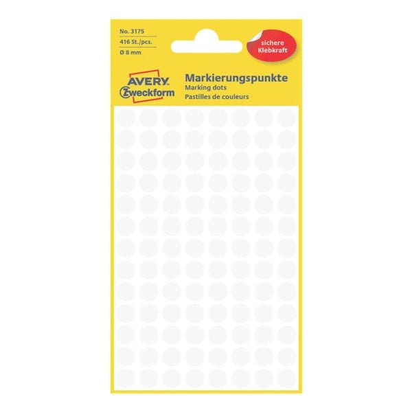 Avery Zweckform Markierungspunkte 8mm weiß Image