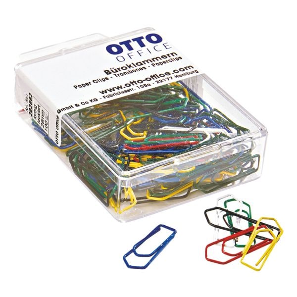 OTTO Office Büroklammern 26mm, mehrfarbig, 100 Stück mehrfarbig Image